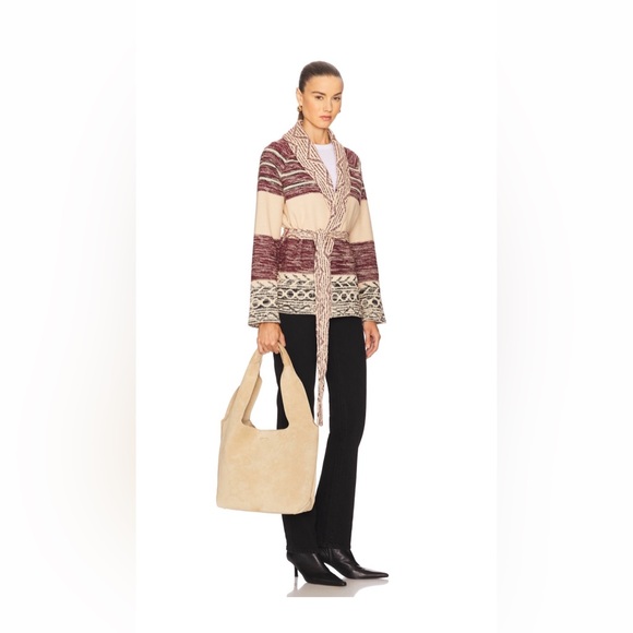 Veronica Beard suede sling bag in latte - Picture 2 of 9